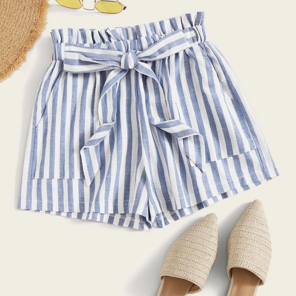 SHEIN Pants - Shein Striped Paperbag Shorts